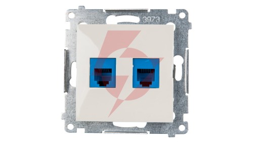 Simon 54 Gniazdo telefoniczne podwójne 2xRJ12 kremowe DT2.01/41