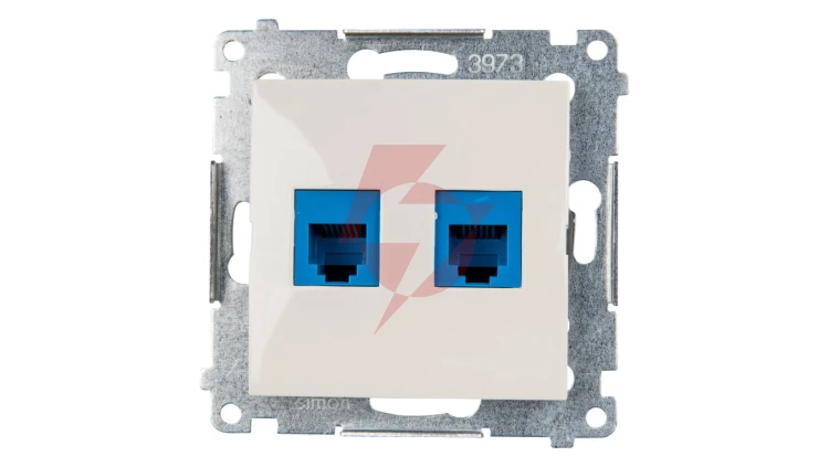 Simon 54 Gniazdo telefoniczne podwójne 2xRJ12 kremowe DT2.01/41