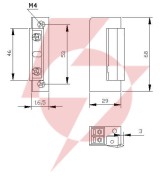Zaczep elektra r5 bez blok. symetr. wąski 16,5mm; 9119