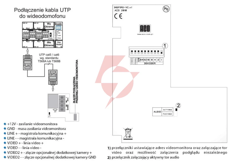Aco ins-mpr 4” monitor inspiro - kolorowy cyfrowy 4” do systemów videodomofonowych