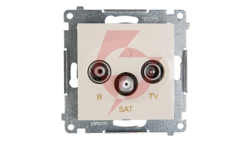 Simon 54 Gniazdo antenowe RD/TV/SAT przelotowe kremowe DASP.01/41