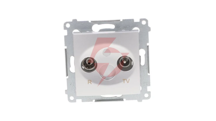 Simon 54 Gniazdo antenowe RD/TV końcowe separowane srebrny mat DAK.01/43