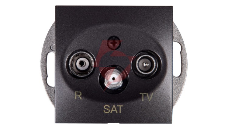 Simon 54 Gniazdo antenowe RD/TV/SAT przelotowe antracyt DASP.01/48