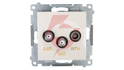 Simon 54 Gniazdo antenowe RTV/SAT/SAT końcowe kremowe DASK2.01/41