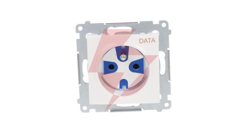 Simon 54 Gniazdo pojedyncze DATA z/u 16A IP20 z kluczem uprawniającym białe DGD1.01/11
