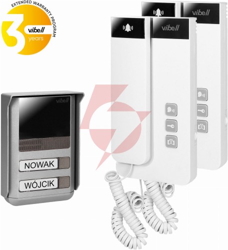 Domofon dwurodzinny 2-żyłowy vibell (orno) or-dom-sl-924