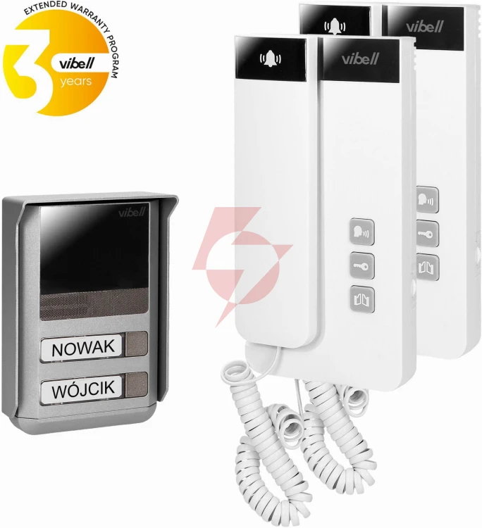 Domofon dwurodzinny 2-żyłowy vibell (orno) or-dom-sl-924