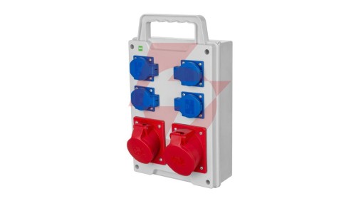 RS rozdzielnica siłowa 4x2P+Z, 3P+N+Z 16A, 3P+N+Z 32A natynkowa, IP44 6214-00