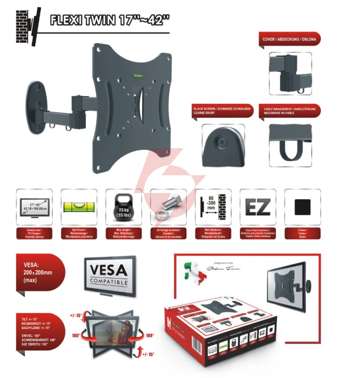 Uchwyt tv flexi twin 17-42