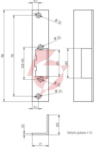 Szyld elektra kątowy krótki malowany sk1501-m