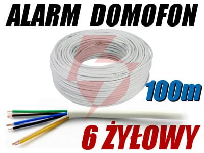 Przewód alarmowy domofonowy ytdy 6x0,5 - 100m