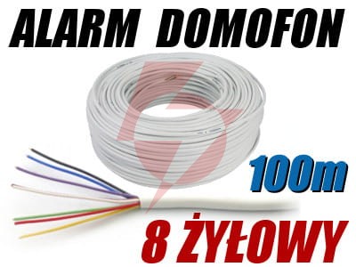 Przewód alarmowy domofonowy ytdy 8x0,5 - 100m; 5631k