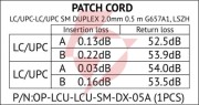 Patchcord światłowodowy sm 0,5m duplex 9/125 lc/upc-lc/upc