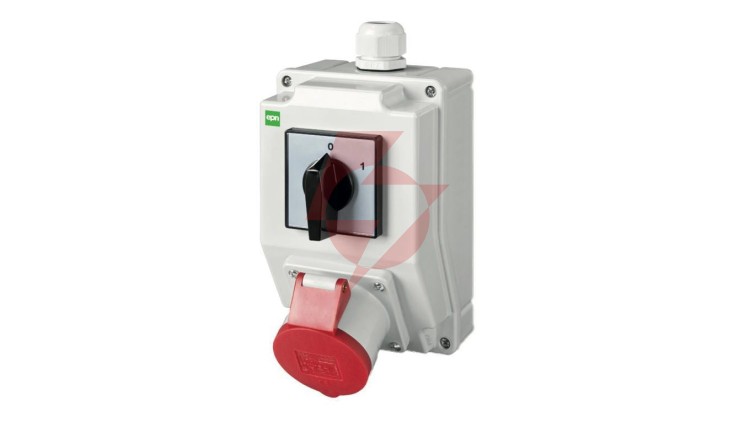RS-Z Rozdzielnica siłowa z wyłącznikiem 0-1 3P+N+Z 16A szary IP44 6271-00
