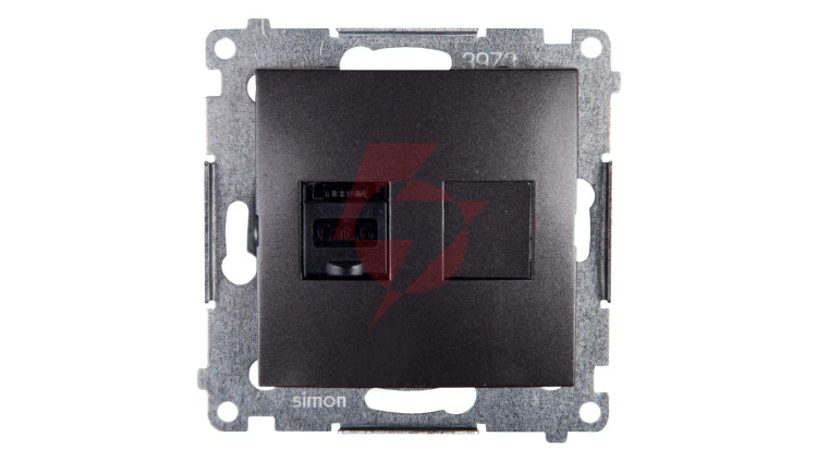 Simon 54 Gniazdo komputerowe pojedyncze RJ45 kat.6 z przesłoną antracyt D61.01/48