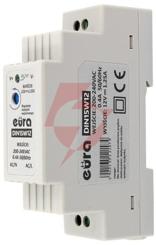 Zasilacz din ''eura'' din15w12 12v 1,25 a dc