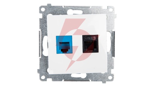Simon 54 Gniazdo teleinformatyczne RJ45 kat.5e + RJ12 białe D5T.01/11