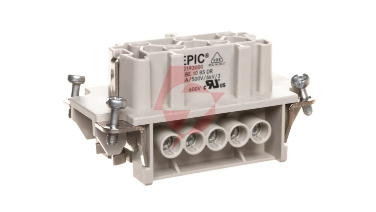 Wkład złącza 10P+PE żeński 16A 500V EPIC H-BE 10 BS 10193000