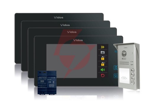 Wideodomofon 4-rodzinny vidos duo 4 x m1021b / s1104a