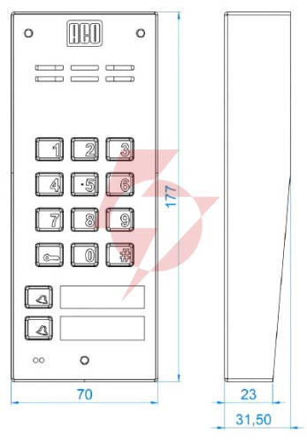 Aco fam-p-2npzsacc nt panel natynkowy 2-rodzinny czyt. brel. zamek szyfr.