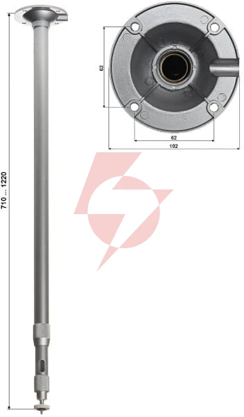 Uchwyt do kamer teleskopowy sufitowy br-60x120 710-1220