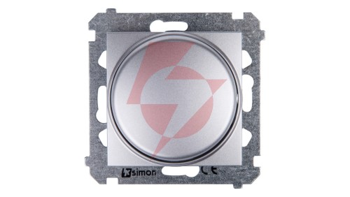 Simon 54 Ściemniacz naciskowo-obrotowy 20-500W srebrny mat DS9T.01/43