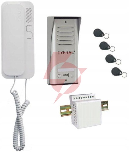 Domofon cyfral cosmo 1-lokatorski srebrny