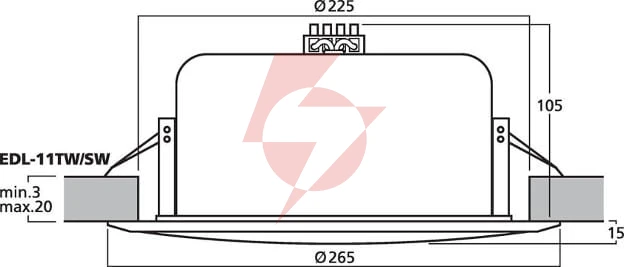 Głośnik pa monacor edl-11tw/sw czarny 10w 100v