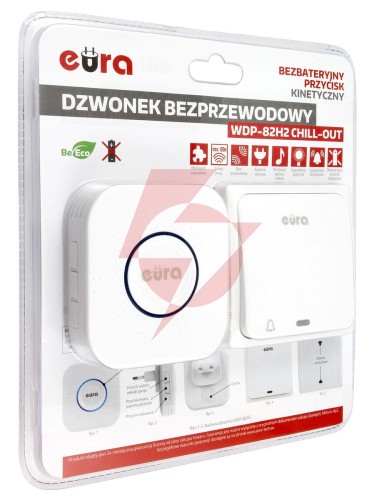 Dzwonek bezprzewodowy ''eura'' wdp-82h2 bezbateryjny, przycisk (kinetyczny), możliwoś