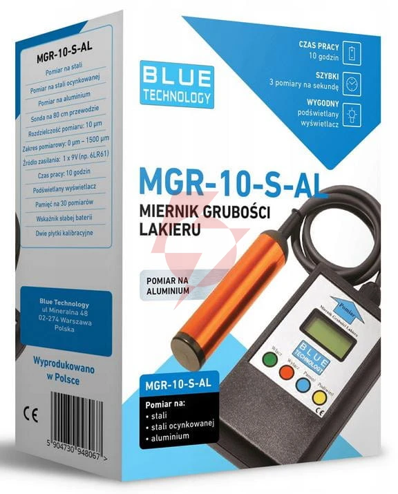 Miernik grubości lakieru blue technology mgr-10-s-al