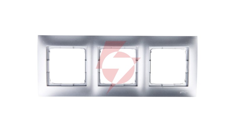 Simon 54 Premium Ramka potrójna srebrny mat /do karton-gips/ DRK3/43