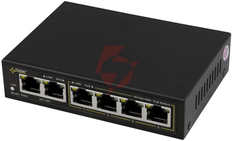 Switch gigabit poe 4+2 pulsar sg64