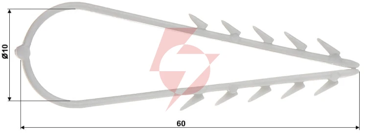 Murowy trzymak kabla okrągłego fi 6 do 10mm 50szt.