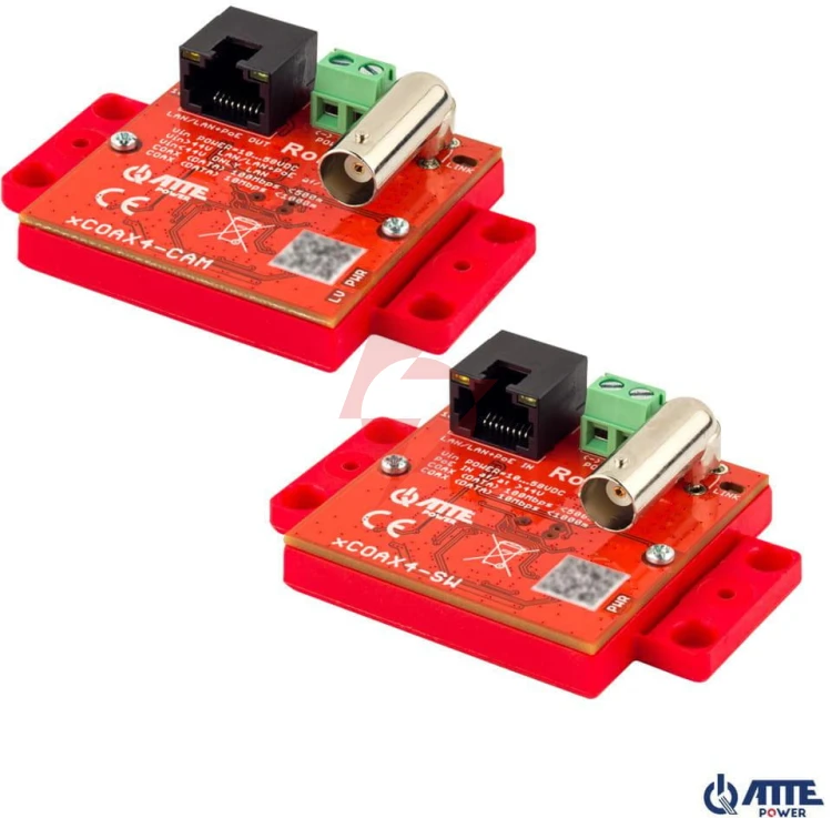 Zestaw aktywnych konwerterów do transmisji ethernet oraz poe atte xcoax4-set