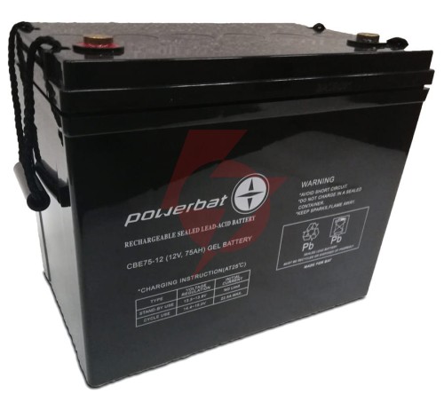 Akumulator powerbat cbe 12v 75ah deep cycle gel