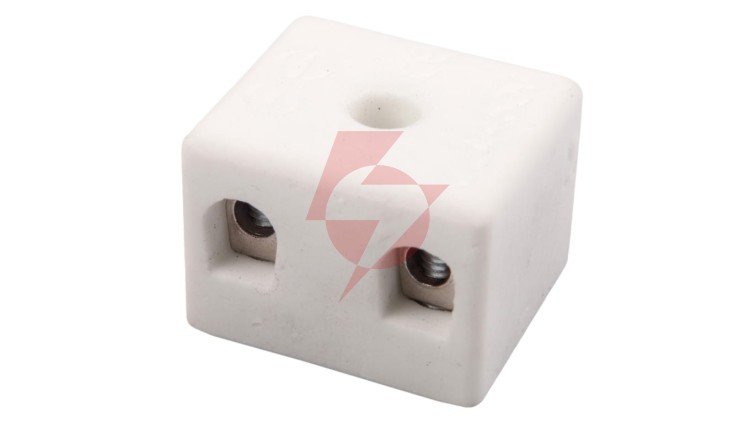 Złączka gwintowa porcelanowa 4mm² 2-tory biała z 1 otworem do przykręcania CPO-5A-2P 80712516
