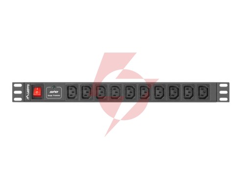 Listwa zasilająca rack pdu 1u 10a 10x iec c13 2m czarna c14 lanberg