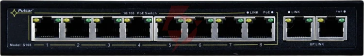 Switch poe pulsar s108 8+2 uplink poe+ 120w