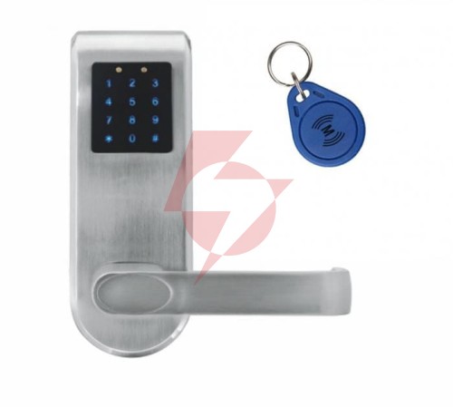 Klamka eura elh-82b9/silver z czytnikiem kart rfid i zamkiem szyfr, sterownie zdalne, srebrny