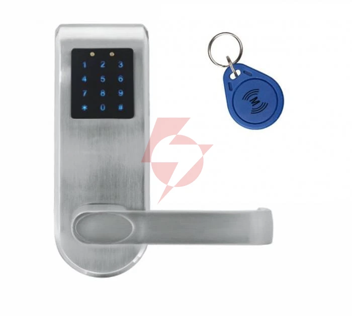 Klamka eura elh-82b9/silver z czytnikiem kart rfid i zamkiem szyfr, sterownie zdalne, srebrny