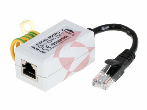 Miniaturowy ogranicznik przepięć do ochrony sieci lan, ewimar ptf-51-eco/poe/micro