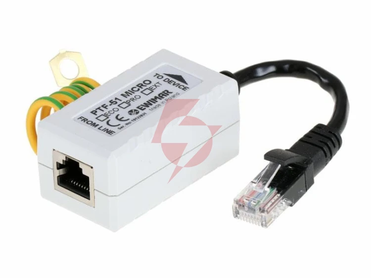 Miniaturowy ogranicznik przepięć do ochrony sieci lan, ewimar ptf-51-eco/poe/micro