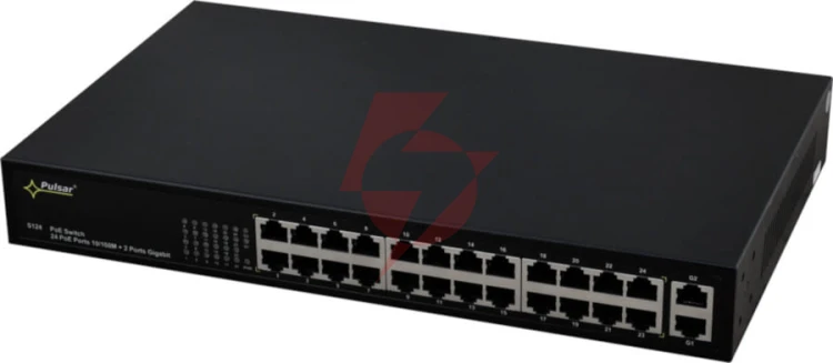 Switch poe pulsar s124 24+2 uplink poe+ gigabit