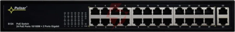 Switch poe pulsar s124 24+2 uplink poe+ gigabit