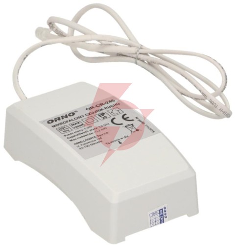 Mikrofalowy czujnik ruchu orno or-cr-246 z zewnętrznym sensorem 360°, ip20 orno or-cr-246
