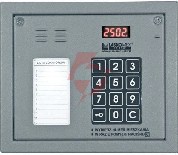 Laskomex cp-2502nr srebrny panel audio z mini listą lokatorów i z czytnikiem kluczy rfid