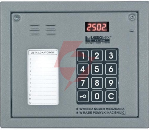 Laskomex cp-2502np srebrny panel audio z mini listą lokatorów