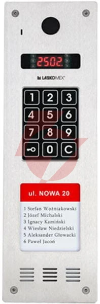Laskomex cp-2533nr-040 wąski panel audio pionowy, ze stali nierdzewnej, z czytnikiem rfid