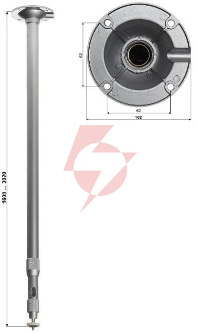 Teleskopowy uchwyt sufitowy kamery br-150x300