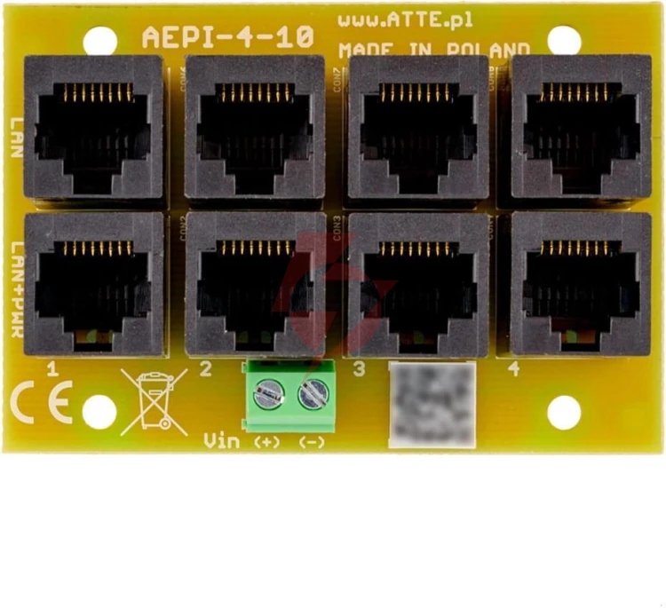 Adapter poe passive 4 kanałowy 10/100 atte aepi-4-10-of